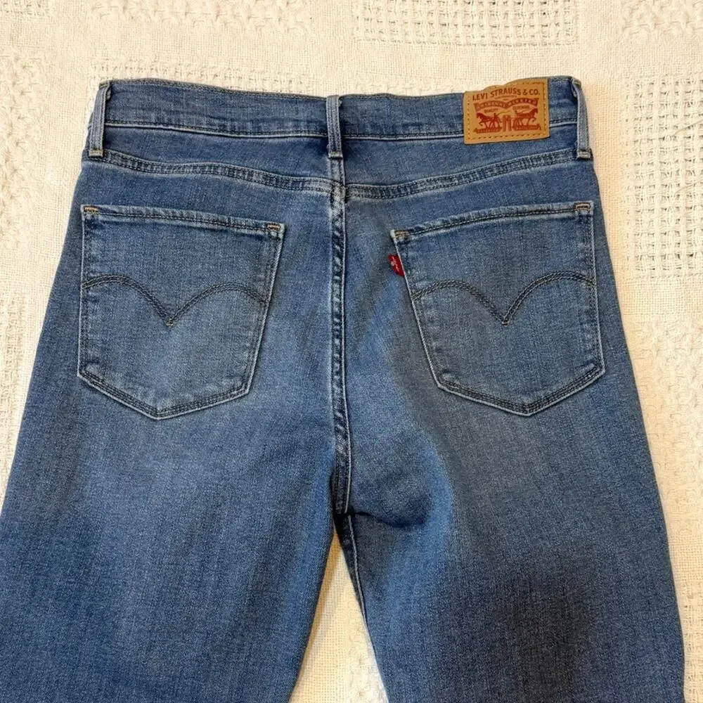 Levi's 29 724 high rise straight crop distressed stretch jeans J1 2745 - Picture 9 of 12